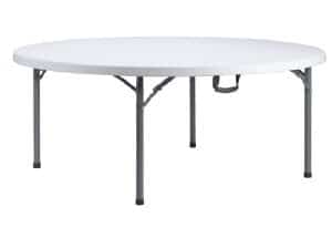 masă rotundă de catering de gradină Fi 180cm - alb, valiză