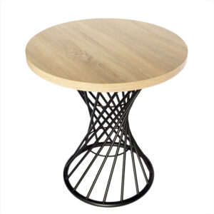 Masă de cafea rotundă în stil loft, cu diametrul de 68 cm stejar Sonoma