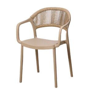 Scaun de grădină în stil cafenea Puro PP – bej, în stil boho